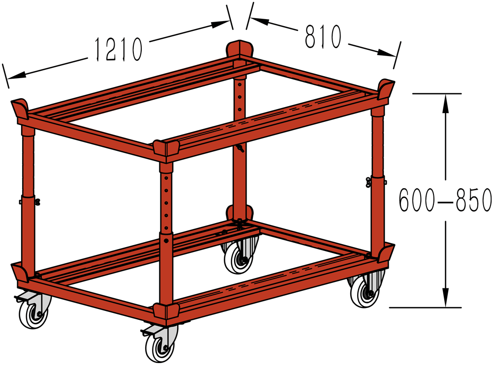 Paletten-Fahrgestell Höhenverstellbar STANDARD