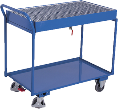 VARIOfit Tischwagen mit 2 Ladeflächen und Gitterrost