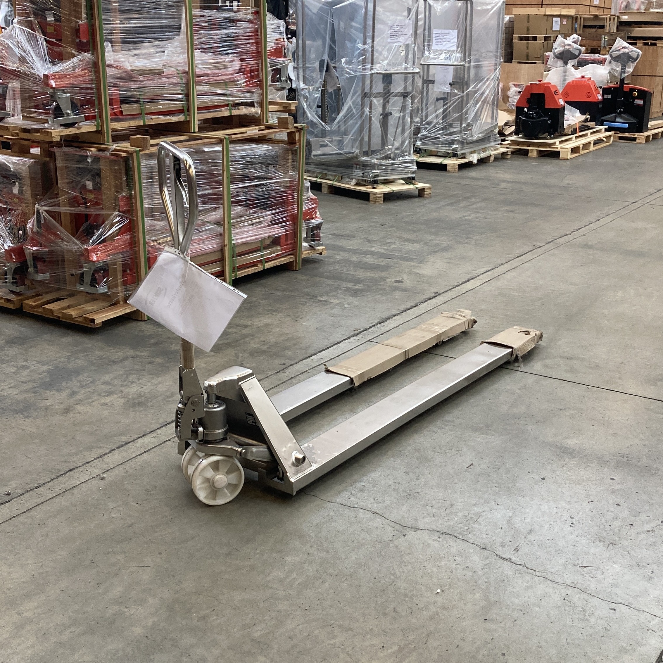 Edelstahl Gabelhubwagen 2000kg Sonderlänge 2m