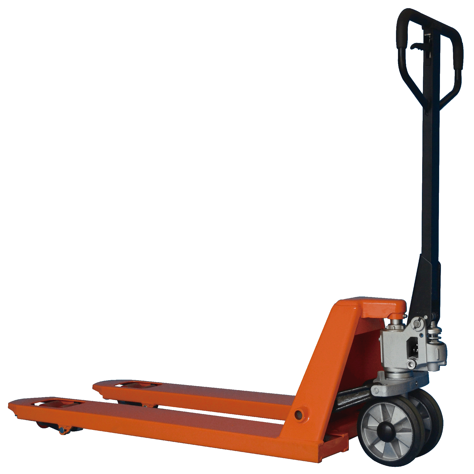 Gabelhubwagen 2500kg STANDARD Gummi / Tandem PU - Farbe: rot