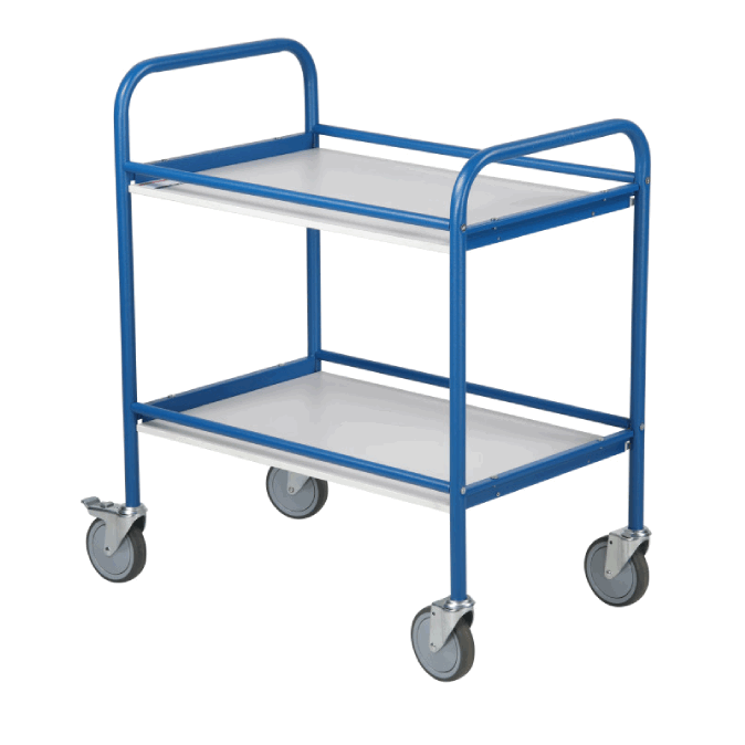 Tischwagen mit 2 Ladeflächen und Doppel-Schiebebügel