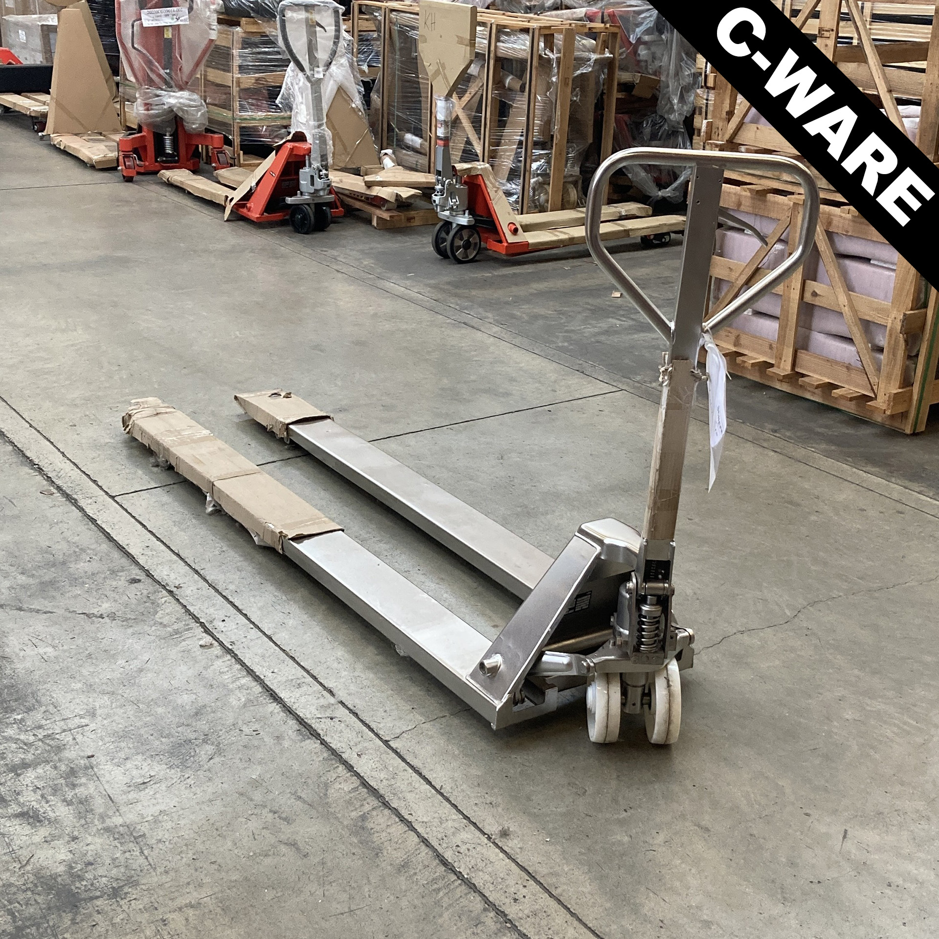 Edelstahl Gabelhubwagen 2000kg Sonderlänge 2m