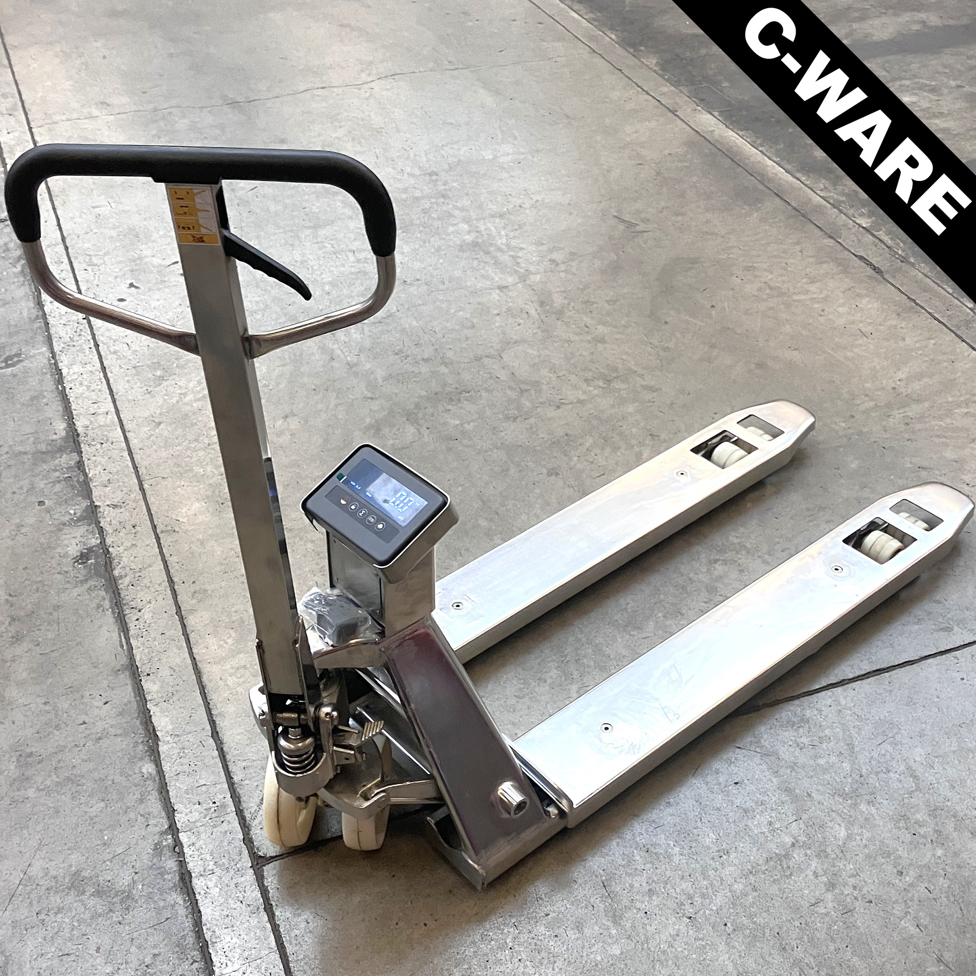 Gabelhubwagen Edelstahl mit Waage GEBRAUCHT