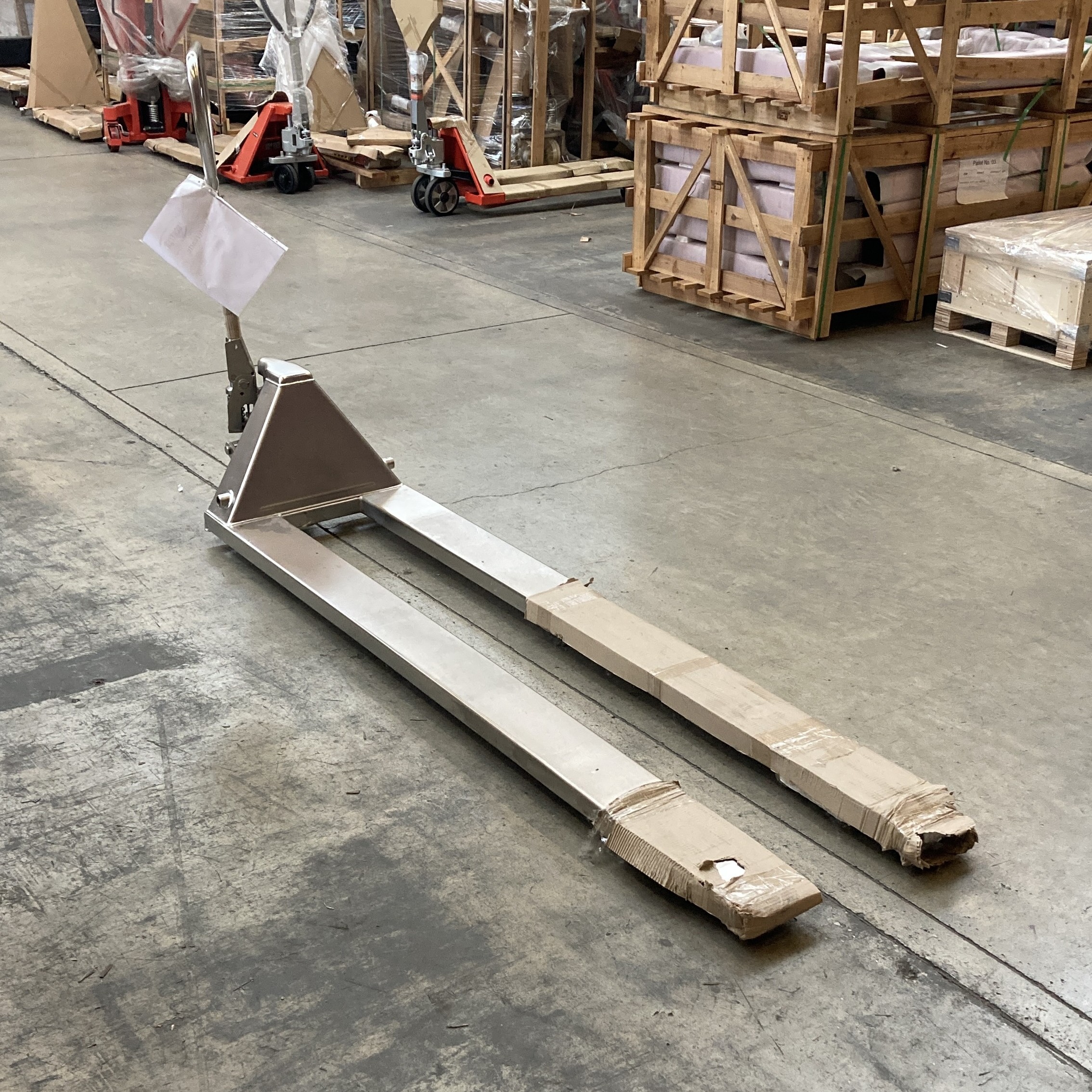 Edelstahl Gabelhubwagen 2000kg Sonderlänge 2m