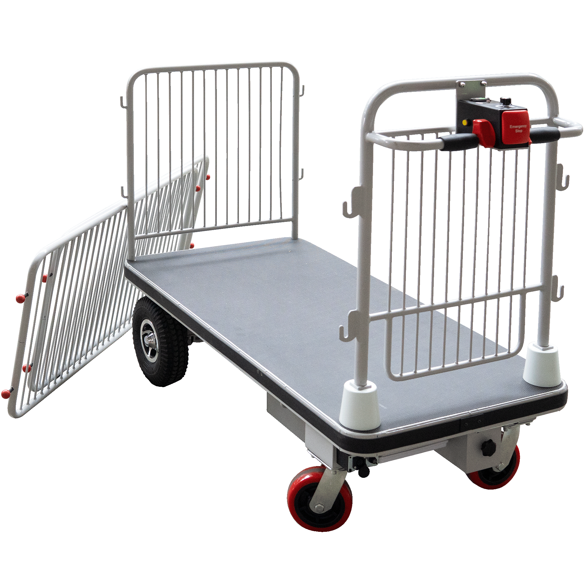 Elektrischer Plattformwagen mit 400 kg Last verfahren