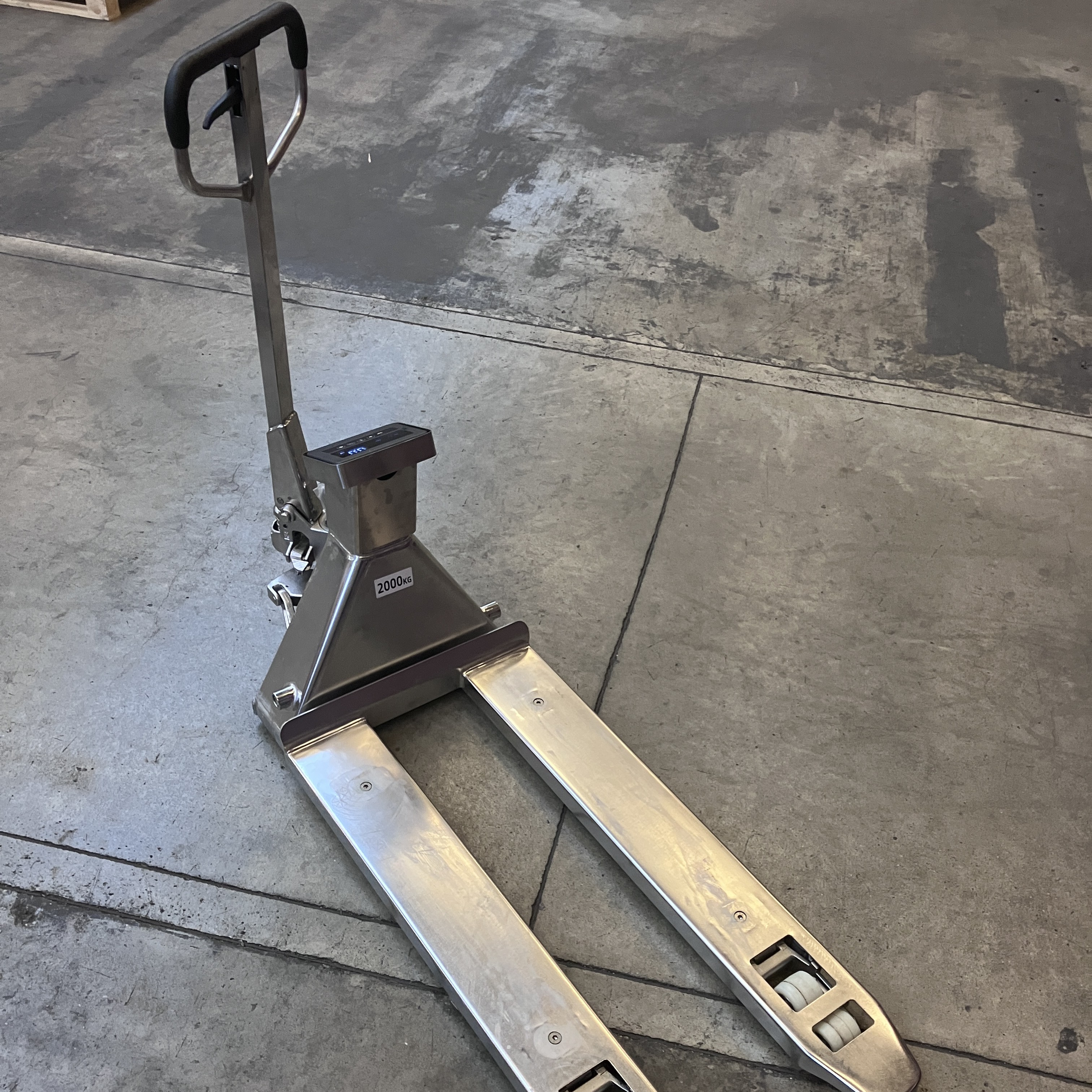 Gabelhubwagen Edelstahl mit Waage GEBRAUCHT