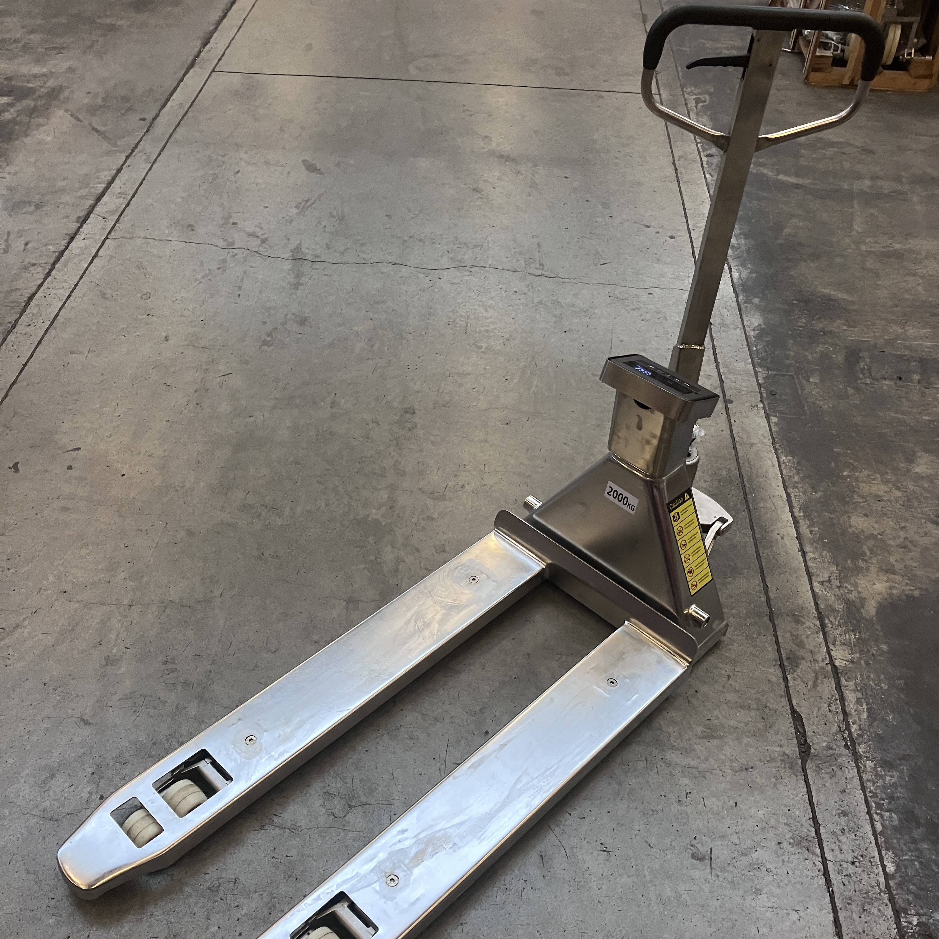 Gabelhubwagen Edelstahl mit Waage GEBRAUCHT